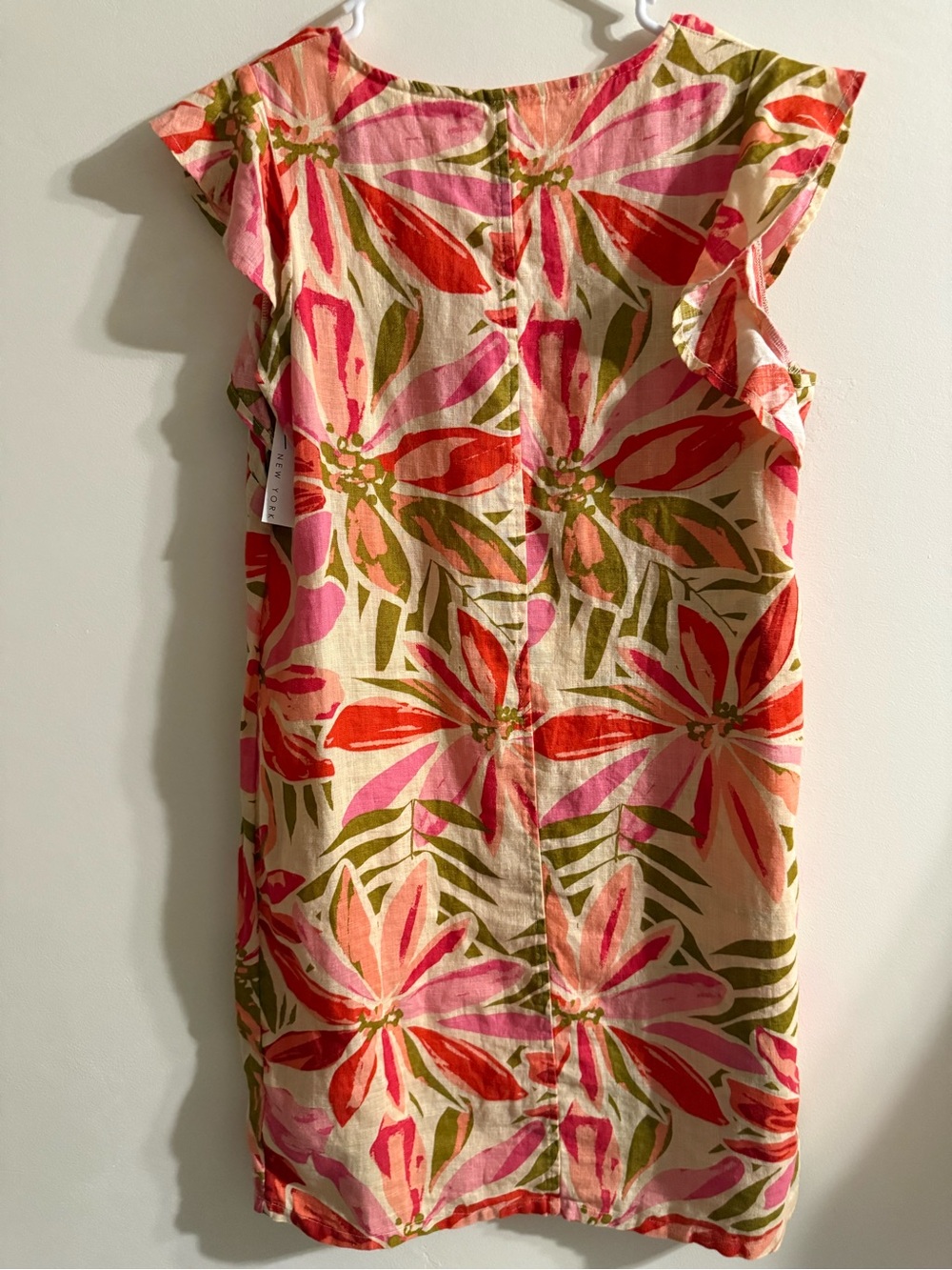 Nicole Miller NWT Floral V-Neck Floral Dress Size XS LINEN - Picture 2 of 5